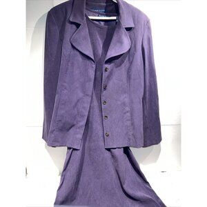 Karen Scott Stretch Dress (small)Purple‎ With A Matching Jacket Blazer 14